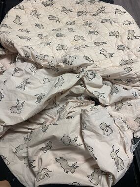 Crate&Barrel Light Pink Bunny crib sheet set and changing pad cover
